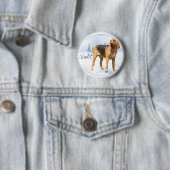 Badge Rond 5 Cm Noel Bloodhound (En situation)