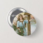 Badge Rond 5 Cm Noël Bonjour Angel (Devant & derrière)