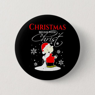 Badge Rond 5 Cm Noël commence avec le Christ Cadeau de Noël Fête