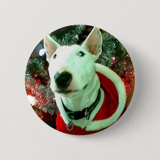 Badge Rond 5 Cm Noël de bull-terrier (Devant)
