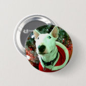 Badge Rond 5 Cm Noël de bull-terrier (Devant & derrière)