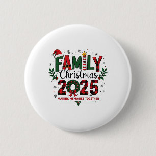 Badge Rond 5 Cm Noël de famille 2025 Jumelage de Noël Faire mémoir