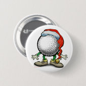 Badge Rond 5 Cm Noël de golf (Devant & derrière)
