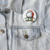 Badge Rond 5 Cm Noël de golf (En situation)