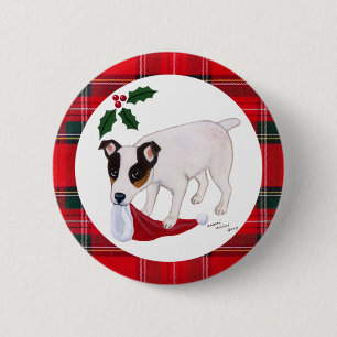 Badge Rond 5 Cm Noël de Jack Russell Terrier