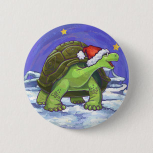 Badge Rond 5 Cm Noël de la tortue nocturne étoilée