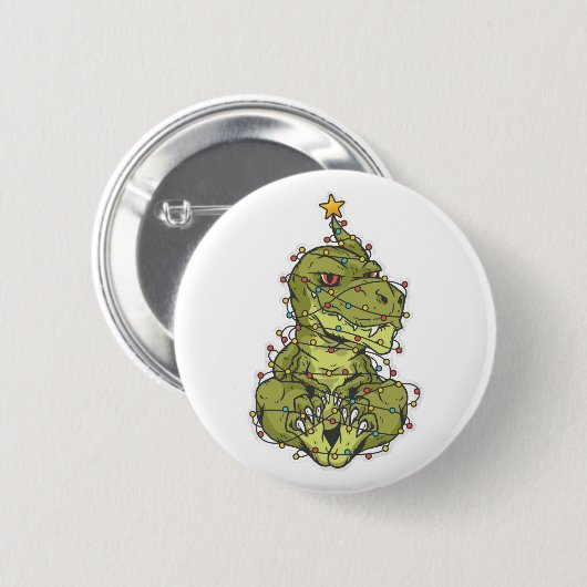 Badge Rond 5 Cm Noël de l'arbre Rex (Devant & derrière)