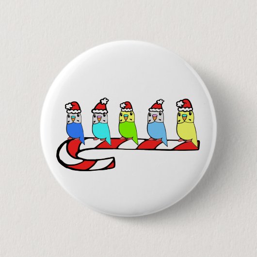 Badge Rond 5 Cm Noël de Perruches (Devant)