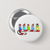 Badge Rond 5 Cm Noël de Perruches (Devant & derrière)