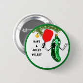 Badge Rond 5 Cm Noël de pickleball (Devant & derrière)