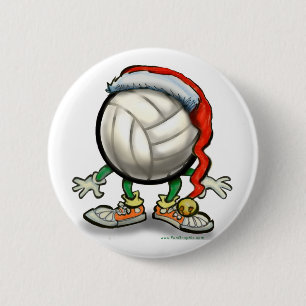 Badge Rond 5 Cm Noël de volleyball
