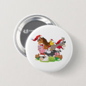 Badge Rond 5 Cm Noël des animaux de ferme (Devant & derrière)
