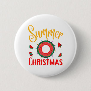 Badge Rond 5 Cm Noël d'été juillet