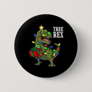 Badge Rond 5 Cm Noël Dinosaure Arbre Rex Garçons Filles Enfants Xm