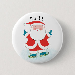 Badge Rond 5 Cm Noël drôle de vacances
