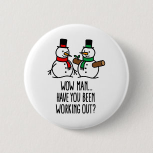 Badge Rond 5 Cm Noël drôle Funny Gym Bodybuilding Workout Sno