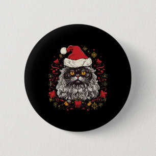 Badge Rond 5 Cm Noël du chat perse
