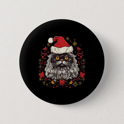 Badge Rond 5 Cm Noël du chat perse (Devant)