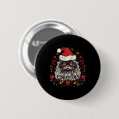 Badge Rond 5 Cm Noël du chat perse (Devant & derrière)
