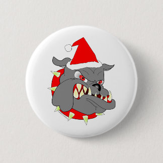Badge Rond 5 Cm Noël du diable chien de l'USMC