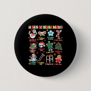 Badge Rond 5 Cm Noël Eds Maladie Chronique Xmas 12 Jours D'Ehle