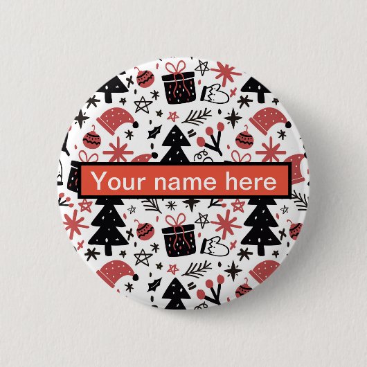 Badge Rond 5 Cm Noël élégant (Devant)