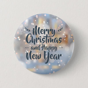 Badge Rond 5 Cm Noël élégant et Bonne Année Bouton de la broc