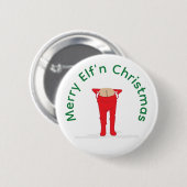 Badge Rond 5 Cm Noël Elf'n Elf Moon (Devant & derrière)