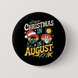 Badge Rond 5 Cm Noël En Août Été Amoureux Hommes Femmes Enfants Ch