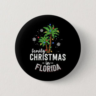 Badge Rond 5 Cm Noël en famille en Floride Palmiers Xmas Beach