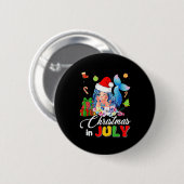 Badge Rond 5 Cm Noël En Juillet Anime Mermaid Santa Hat Sum (Devant & derrière)