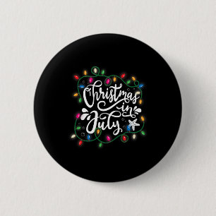 Badge Rond 5 Cm Noël En Juillet Lumières Drôle Été Noël Hommes Fem