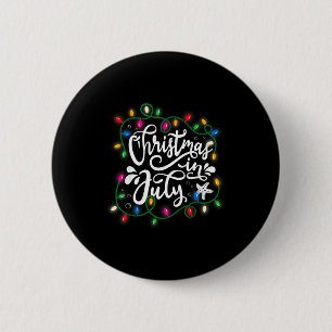 Badge Rond 5 Cm Noël en juillet lumières drôle été xmas hommes