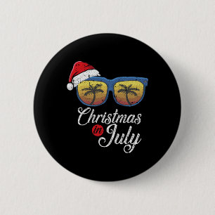 Badge Rond 5 Cm Noël en juillet Plage Hawaïenne Fraîche Vacances d