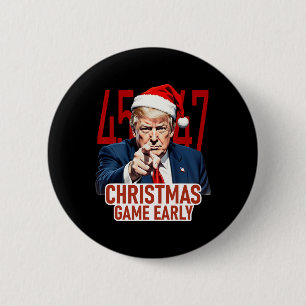 Badge Rond 5 Cm Noël est arrivé tôt drôle Donald Trump Père Noël C