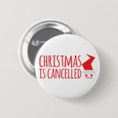 Badge Rond 5 Cm Noël est décommandé avec Père Noël fâché font face (Devant & derrière)
