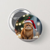 Badge Rond 5 Cm Noël Exotique Shorthair (Devant & derrière)