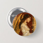 Badge Rond 5 Cm Noël Fresco Angel (Devant & derrière)