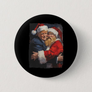 Badge Rond 5 Cm Noël Funky Trump Santa Claus Retro Vintage Xm