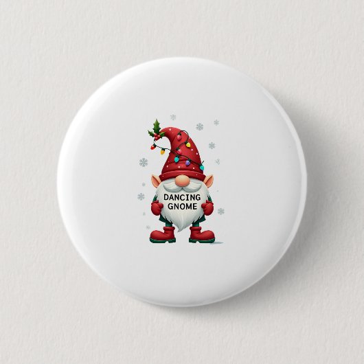 Badge Rond 5 Cm Noël Gnome Danser Gnome Famille Noël (2) (Devant)
