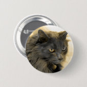 Badge Rond 5 Cm Noël gris Kitty IIII (Devant & derrière)