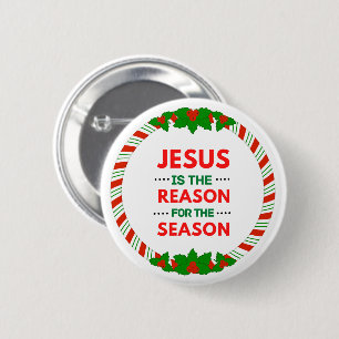 Badge Rond 5 Cm Noël Jésus est la raison de la saison