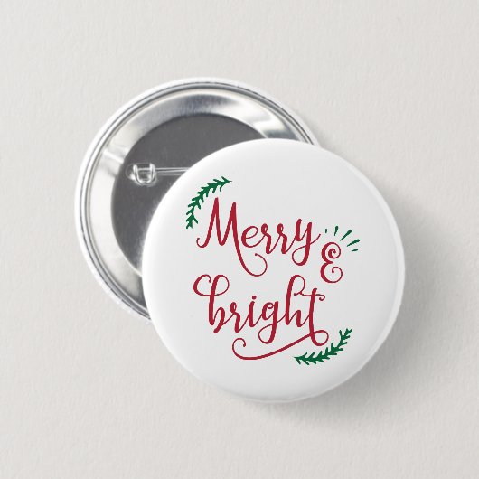 Badge Rond 5 Cm Noël joyeux et lumineux (Devant & derrière)