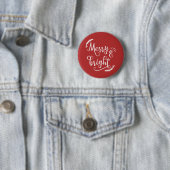 Badge Rond 5 Cm Noël joyeux et lumineux (En situation)