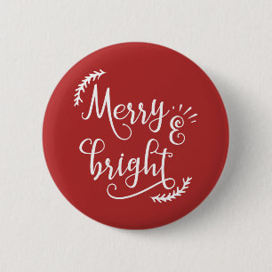 Badge Rond 5 Cm Noël joyeux et lumineux