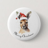 Badge Rond 5 Cm Noël Kangaroo, personnalisable (Devant)