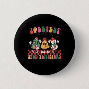 Badge Rond 5 Cm Noël Le Plus Jolle Bunch D'Enseignants Spiritueux