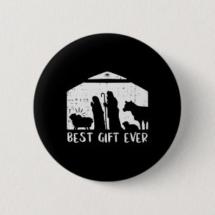 Badge Rond 5 Cm Noël Meilleur Cadeau Nativité Noël Noël Hommes chr