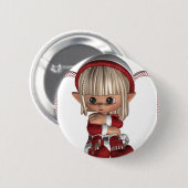 Badge Rond 5 Cm Noël mignon Elf (Devant & derrière)