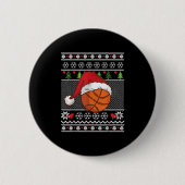 Badge Rond 5 Cm Noël Moche Sweet Style Basketball Joyeux Noël (Devant)